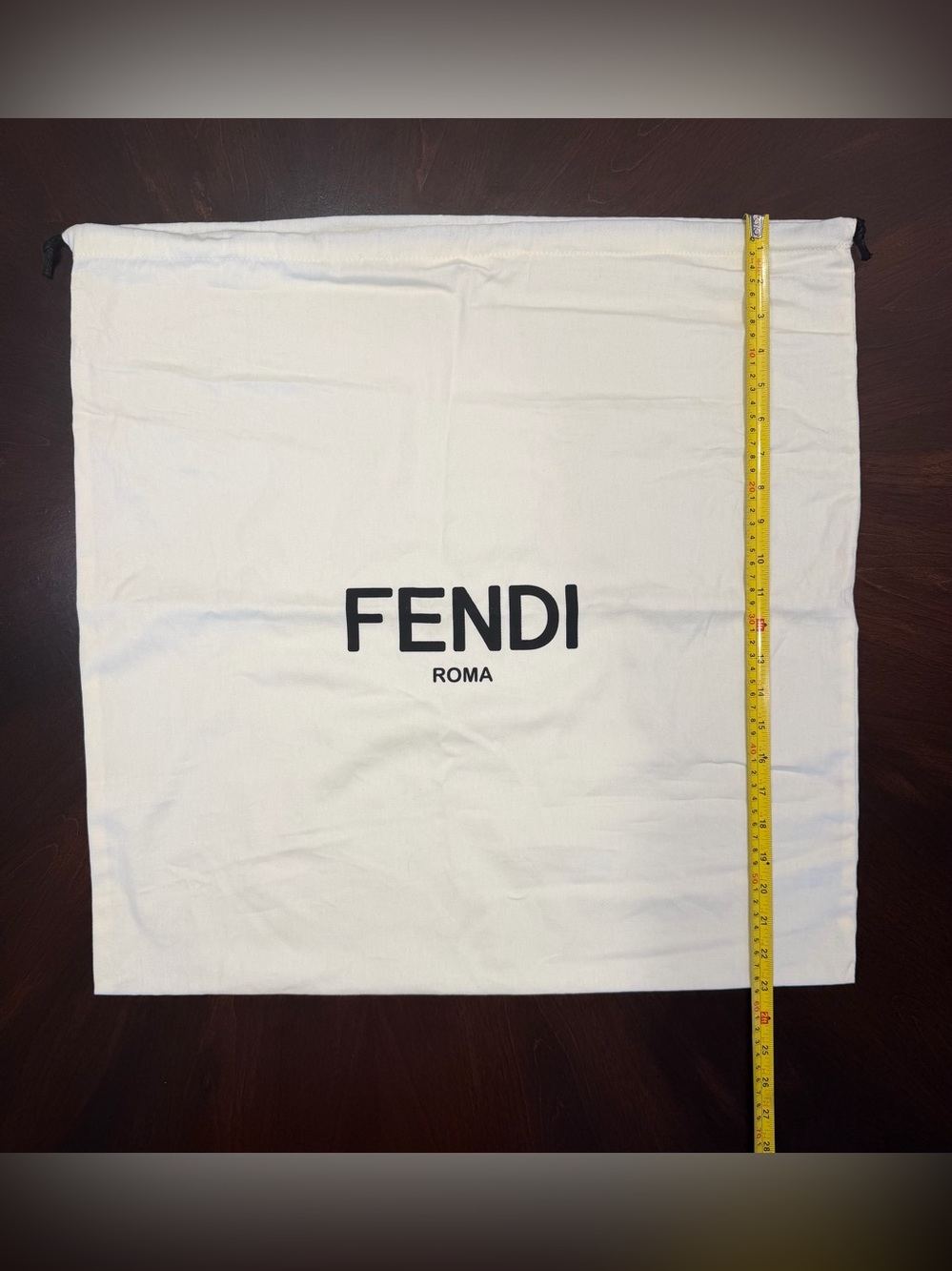 Fendi Roma  Cotton Storage Bag with Black ROMA Logo 23x23 approx